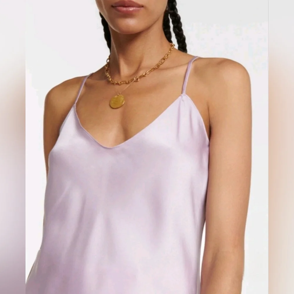 ❤️SPECIAL❤️NWT. POLO RALPH LAUREN Satin V-Neck Cami In Lavender - Picture 2 of 14